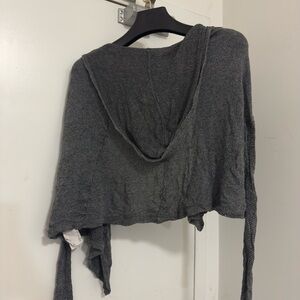 Women’s Dark Gray Hooded Cropped Sweater
